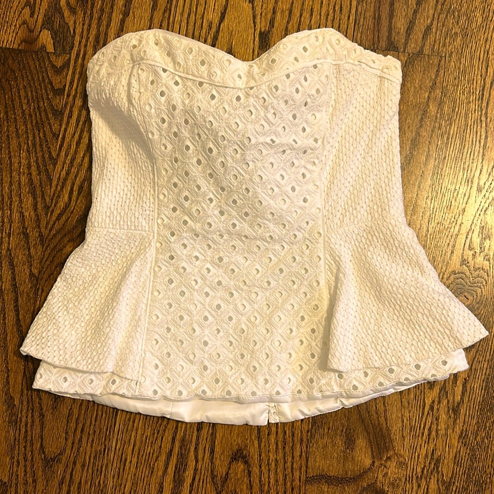 Peplum eyelet bustier top WHBM